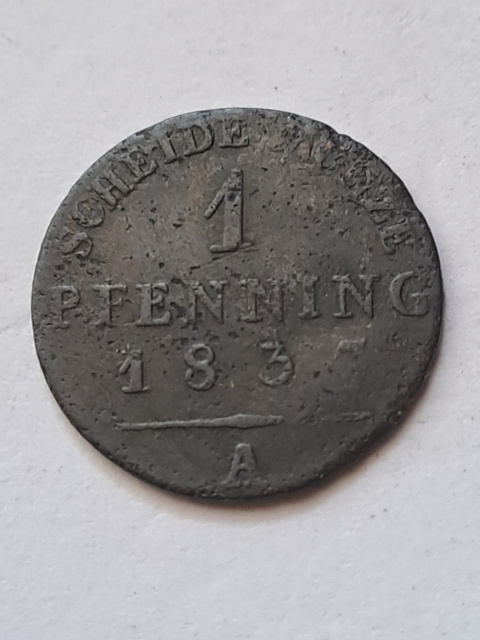 Niemcy 1 Pfenning 1837 r Niemcy 1 Pfenning 1837 r