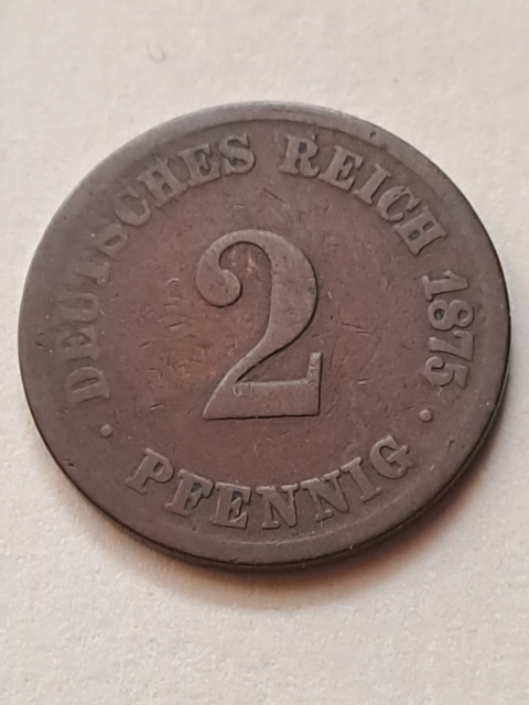 Niemcy 2 Pfenning Wilhelm I 1875 r J Niemcy 2 Pfenning Wilhelm I 1875 r J