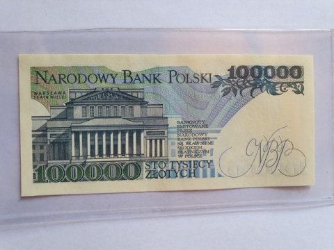 100000 zł S. Moniuszko 1990 r seria BA 100000 zł S. Moniuszko 1990 r seria BA