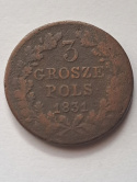 Powstanie Listopadowe 3 Grosze 1831 r KG Powstanie Listopadowe 3 Grosze 1831 r KG