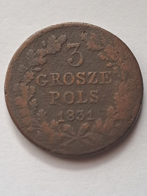 Powstanie Listopadowe 3 Grosze 1831 r KG Powstanie Listopadowe 3 Grosze 1831 r KG