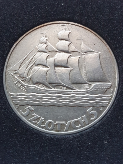5 zł Żaglowiec 1936 rok 5 zł Żaglowiec 1936 rok
