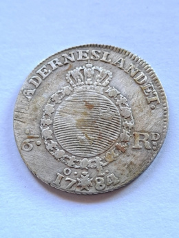 Szwecja 1/6 Riksdaler Gustaw III 1784 r