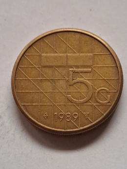 Holandia 5 Guldenów 1989 r