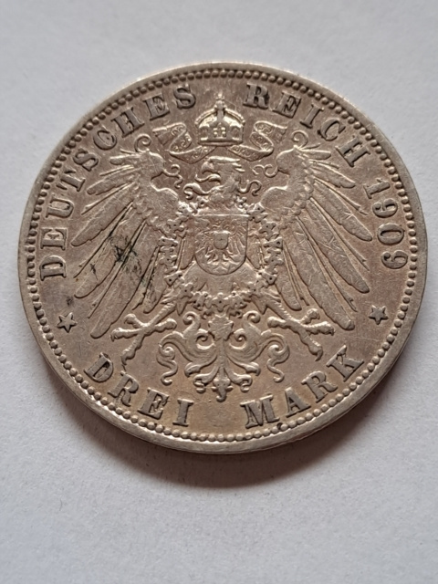 Niemcy 3 Marki Friedrich II von Baden 1909 r Niemcy 3 Marki Friedrich II von Baden 1909 r