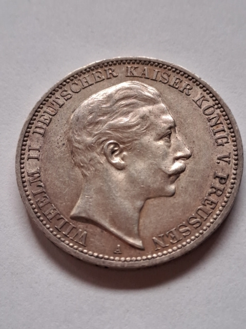 Niemcy 3 Marki Wilhelm II Prusy 1909 r Niemcy 3 Marki Wilhelm II Prusy 1909 r