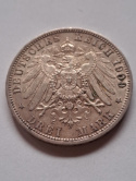 Niemcy 3 Marki Wilhelm II Prusy 1909 r Niemcy 3 Marki Wilhelm II Prusy 1909 r