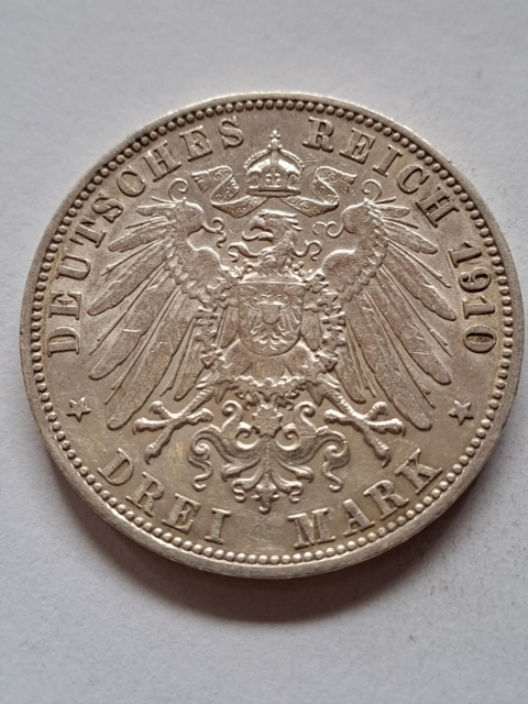 Niemcy 3 Marki Wirtembergia 1910 r Niemcy 3 Marki Wirtembergia 1910 r