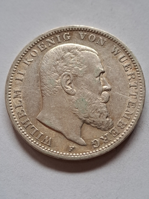 Niemcy 3 Marki Wirtembergia 1909 r Niemcy 3 Marki Wirtembergia 1909 r