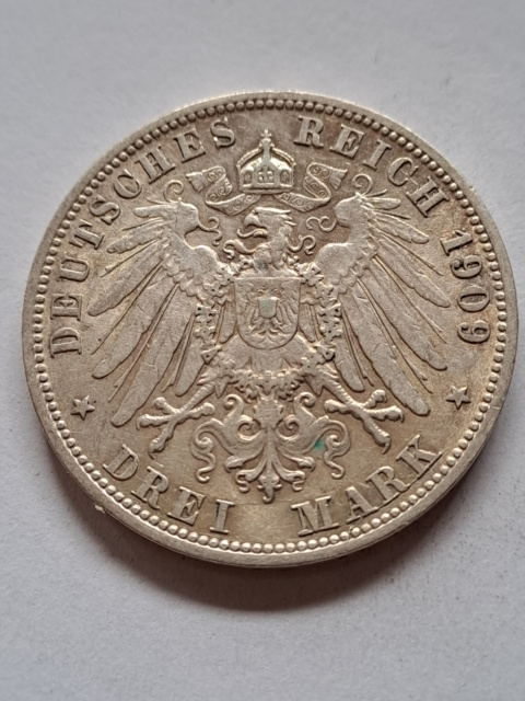 Niemcy 3 Marki Wirtembergia 1909 r Niemcy 3 Marki Wirtembergia 1909 r