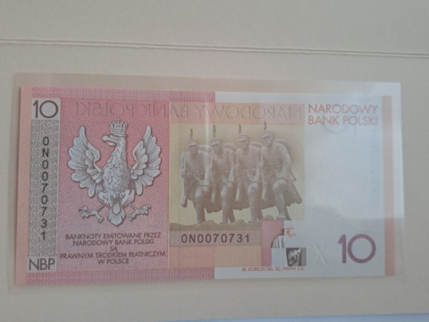 Banknot 10 zł Niepodległość 2008 r stan UNC Banknot 10 zł Niepodległość 2008 r stan UNC