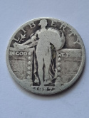 USA 1/4 Dollara Stojąca Wolność 1927 r USA 1/4 Dollara Stojąca Wolność 1927 r