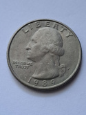 USA 1/4 Dollara Waszyngton 1989 r P USA 1/4 Dollara Waszyngton 1989 r P