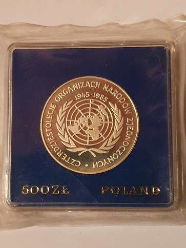 500 zł 40 Lat ONZ 1985 r zgrzewka bankowa