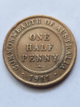 Australia One Half Penny 1911 r