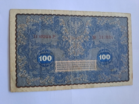 Banknot 100 Marek Polskich 1919 r Banknot 100 Marek Polskich 1919 r
