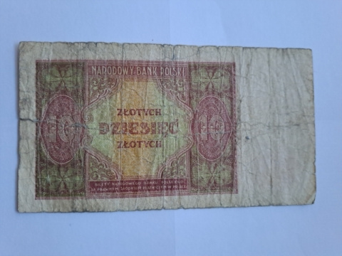 Banknot 10 zł 1946 r Banknot 10 zł 1946 r