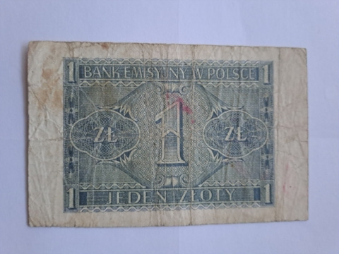 Banknot 1 złoty 1941 r seria BD Banknot 1 złoty 1941 r seria BD