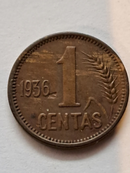 Litwa 1 Centas 1936 r