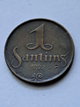 Łotwa 1 Santimi 1922 r