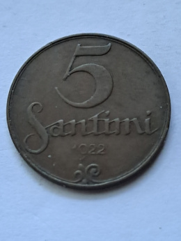 Łotwa 5 Santimi 1922 r