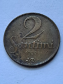 Łotwa 2 Santimi 1922 r Łotwa 2 Santimi 1922 r