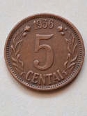 Litwa 5 Centai 1936 r Litwa 5 Centai 1936 r