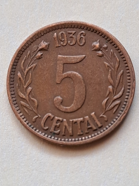 Litwa 5 Centai 1936 r Litwa 5 Centai 1936 r