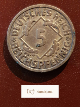 Niemcy 5 Pfennig 1925 F r