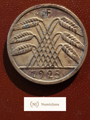 Niemcy 5 Pfennig 1925 F r Niemcy 5 Pfennig 1925 F r