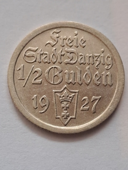 WMG 1/2 Guldena 1927 r rzadki