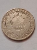 Francja 1 Frank Trzecia Republika 1881 r Francja 1 Frank Trzecia Republika 1881 r