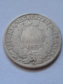 Francja 1 Frank Trzecia Republika 1872 r Francja 1 Frank Trzecia Republika 1872 r