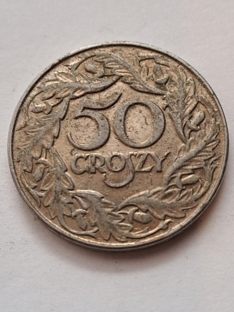 Generalna Gubernia 50 Groszy 1938 r znak Generalna Gubernia 50 Groszy 1938 r znak