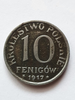 Królestwo Polskie 10 Fenigów 1917 r rzadkie