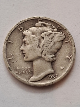 USA 5 Centów Mercury 1937 r D