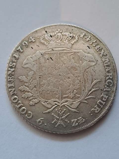 Stanisław August Poniatowski Talar 6 złotowy 1794 r Stanisław August Poniatowski Talar 6 złotowy 1794 r