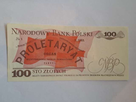 Banknot 100 zł Ludwik Waryński 1986 r seria PG Banknot 100 zł Ludwik Waryński 1986 r seria PG