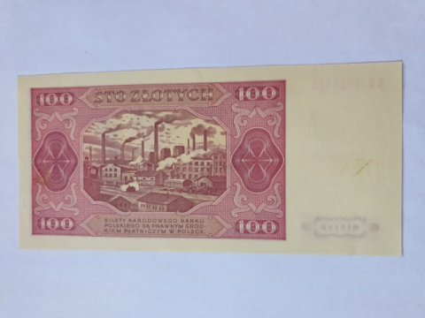 Banknot 100 zł 1948 r seria KR Banknot 100 zł 1948 r seria KR