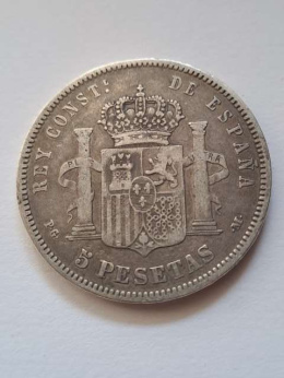 Hiszpania 5 Pesetas Alfonso XIII 1890 r