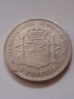 Hiszpania 5 Pesetas Amadeo I 1871 r
