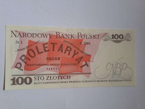 Banknot 100 zł Ludwik Waryński 1986 r seria TN Banknot 100 zł Ludwik Waryński 1986 r seria TN