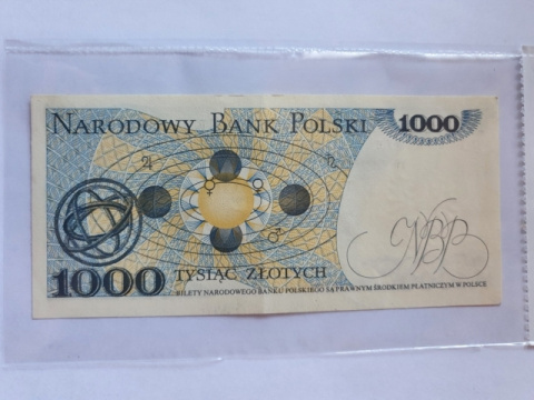 Banknot 1000 zł Mikołaj Kopernik 1982 r seria DT rzadsza Banknot 1000 zł Mikołaj Kopernik 1982 r seria DT rzadsza