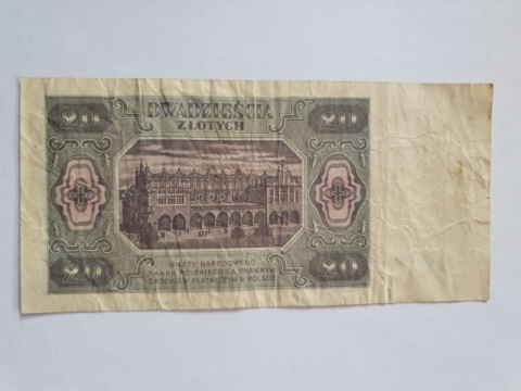 Banknot 20 zł 1948 r seria FN Banknot 20 zł 1948 r seria FN