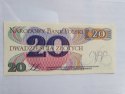 Banknot 20 zł Romuald Traugutt 1982 r seria M Banknot 20 zł Romuald Traugutt 1982 r seria M