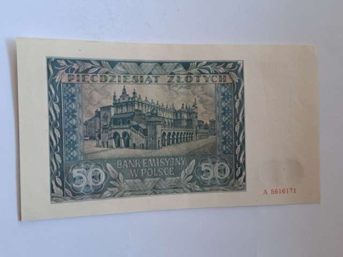Banknot 50 złotych 1941 r seria A Banknot 50 złotych 1941 r seria A