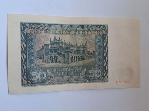 Banknot 50 złotych 1941 r seria A Banknot 50 złotych 1941 r seria A
