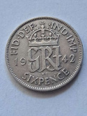 Wielka Brytania 6 Pensów Jerzy VI 1942 r Wielka Brytania 6 Pensów Jerzy VI 1942 r