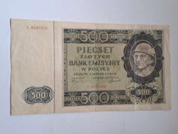 Banknot 500 złotych 1940 r seria A