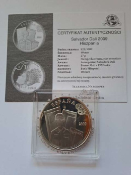Hiszpania 10 Euro Salvador Dali 2009 r